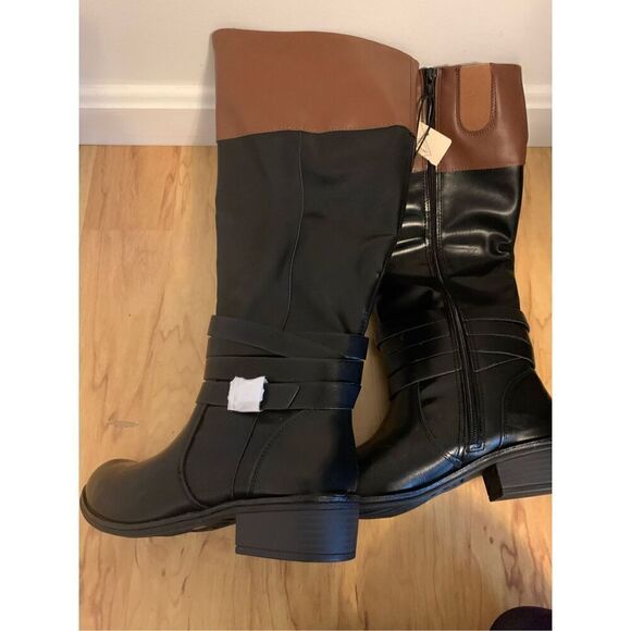 Black and brown riding boots size 8.5 - Picture 1 of 7